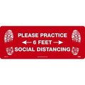 Nmc Walk On Floor Sign, PLEASE PRACTICE 6 FEET SOCIAL DISTANCING, TexWalk, 763 H x 1963 W in WFS74TX